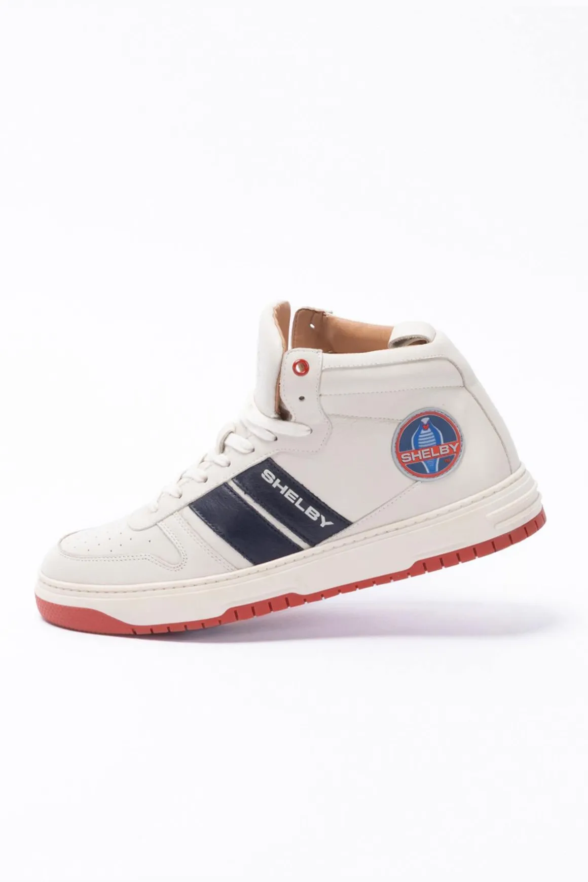 Baskets En Cuir Homme Carroll Shelby Cobra Shelby Ecru
