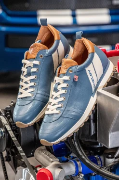 Baskets En Cuir Homme Carroll Shelby Gt Shelby Blue