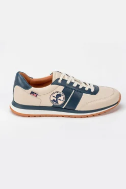Baskets En Cuir Homme Carroll Shelby Hall Ecru