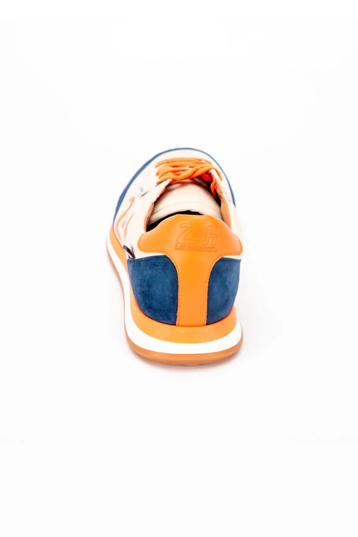 Baskets En Cuir Homme 24H Le Mans "24H" Ecru / Bleu Royal/ Orange