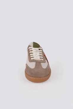 Baskets En Cuir Homme Redskins Eldorado Ecru Vert Orange