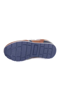Baskets En Cuir Homme Redskins Stitch2 Cognac Marine