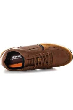 Baskets En Cuir Homme Redskins Adore Cognac Marine