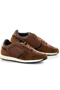 Baskets En Cuir Homme Redskins Adore Cognac Marine
