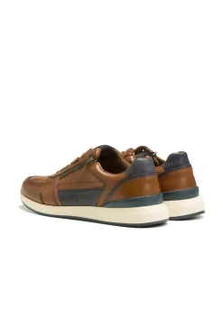 Baskets En Cuir Homme Redskins Callias Cognac Marine