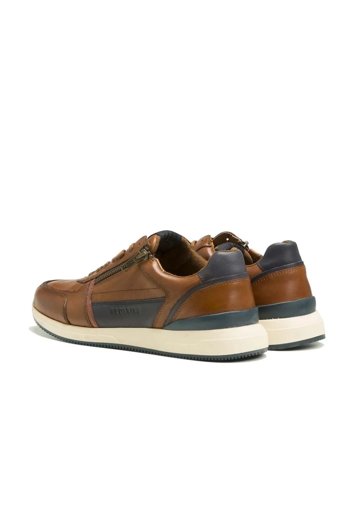 Baskets En Cuir Homme Redskins Callias Cognac Marine