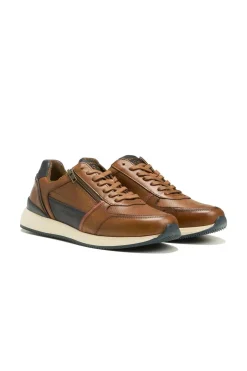 Baskets En Cuir Homme Redskins Callias Cognac Marine