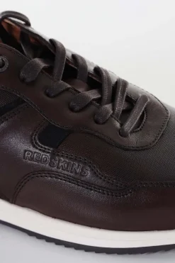 Baskets En Cuir Homme Redskins Garros Marron Marine