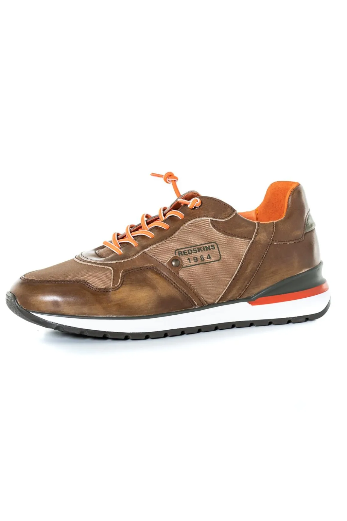 Baskets En Cuir Homme Redskins Patriot Camel Kaki