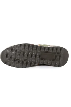 Baskets En Cuir Homme Redskins Pacific Beige Kaki Orange