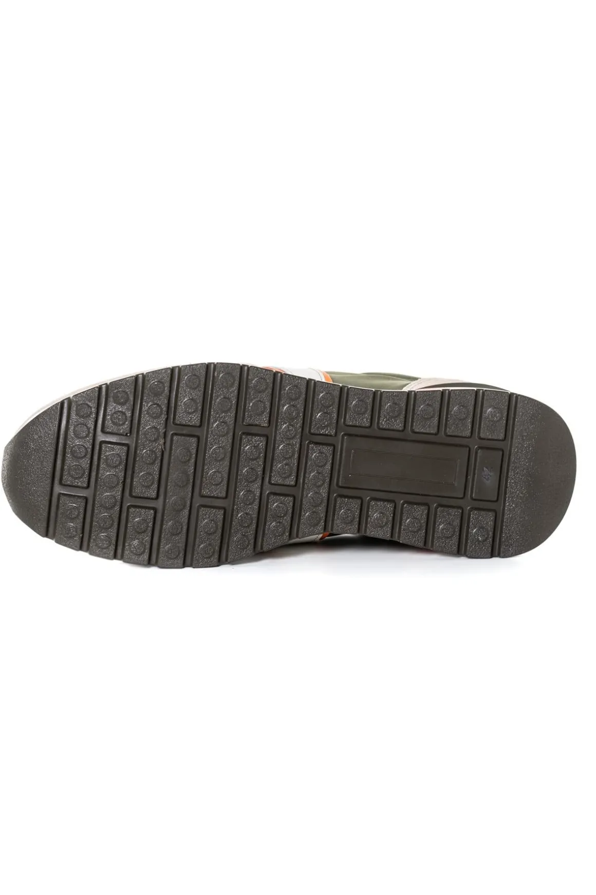 Baskets En Cuir Homme Redskins Pacific Beige Kaki Orange