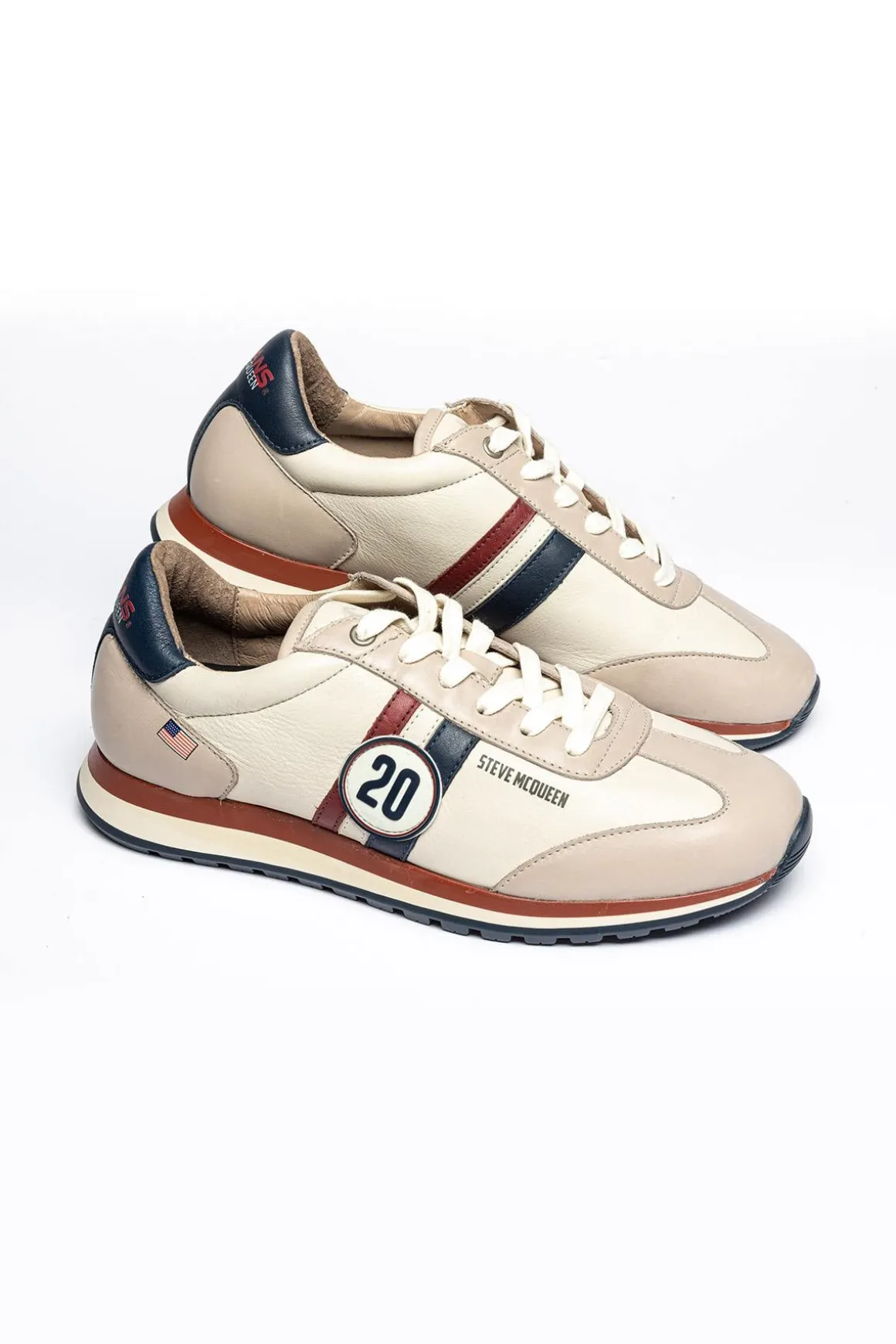 Baskets En Cuir Homme Steve Mcqueen Cool Ecru