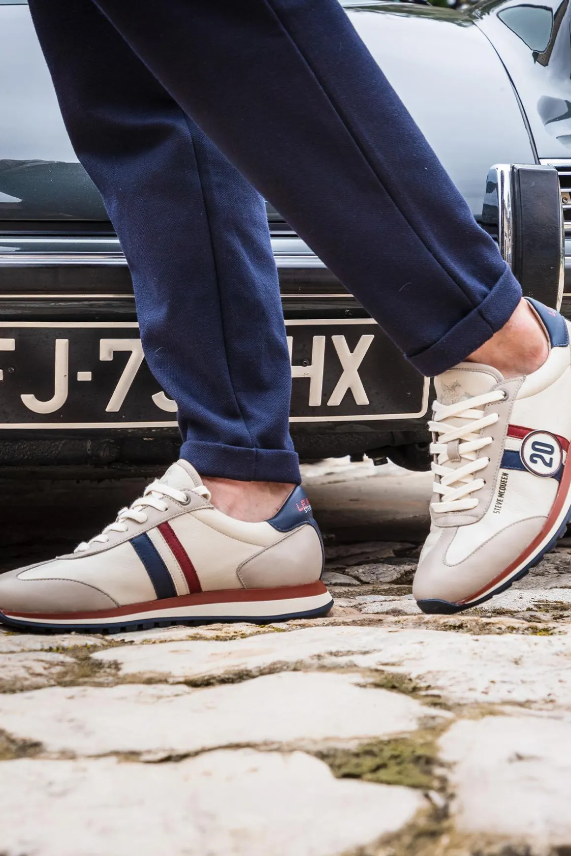 Baskets En Cuir Homme Steve Mcqueen Cool Ecru