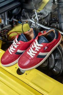 Baskets En Cuir Homme Steve Mcqueen Bull Red Racing