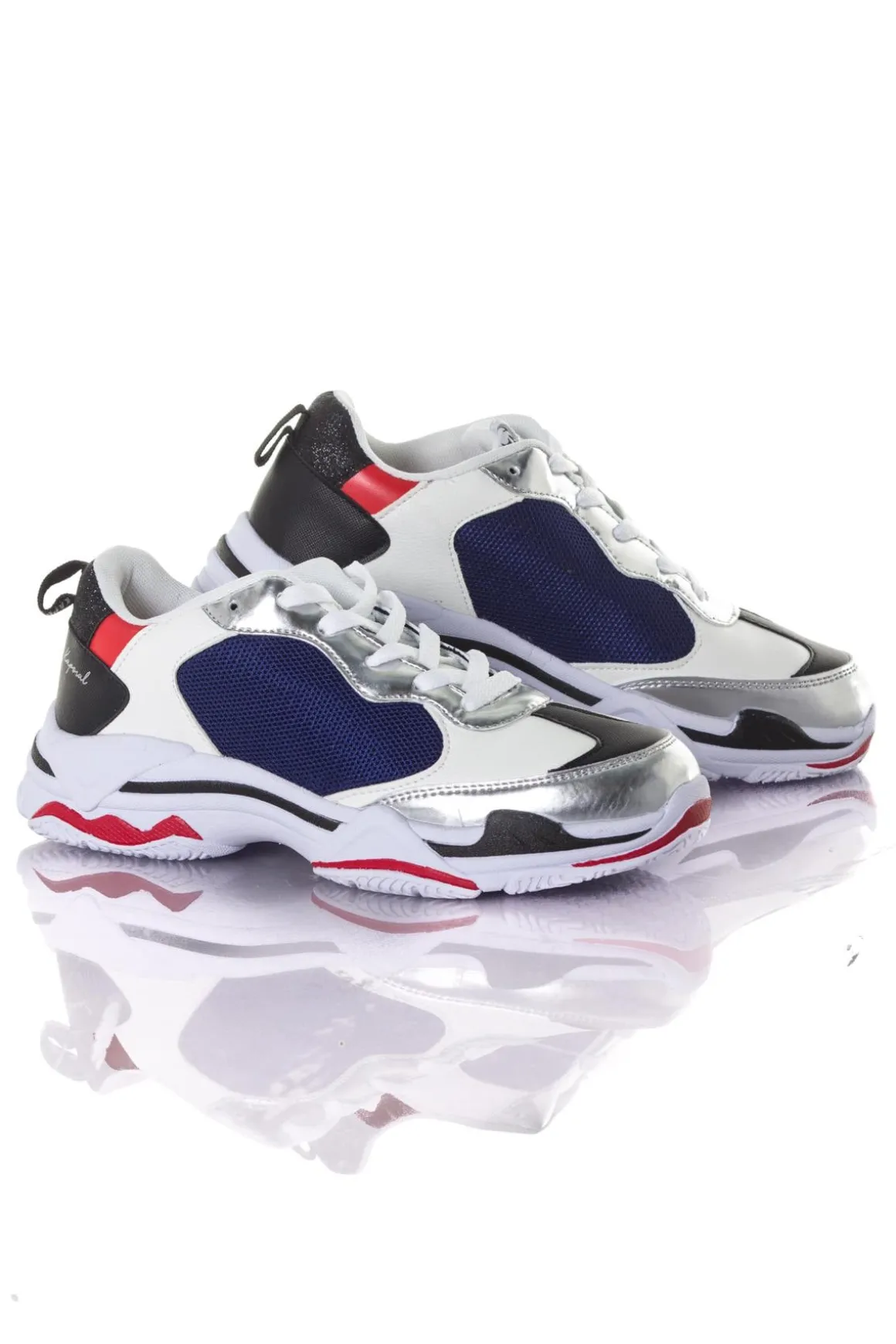 Baskets En Toile Femme Kaporal Shoes Matea Bleu Argent