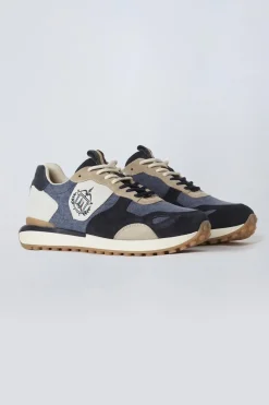 Baskets En Toile Homme Aeronautica Militare Sc303Pl272 94650 Blue Navy / White