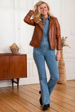 Blouson Femme Cityzen Aprilia 2 Cognac