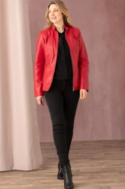 Blouson Femme Cityzen Irina Agneau Perle Rouge
