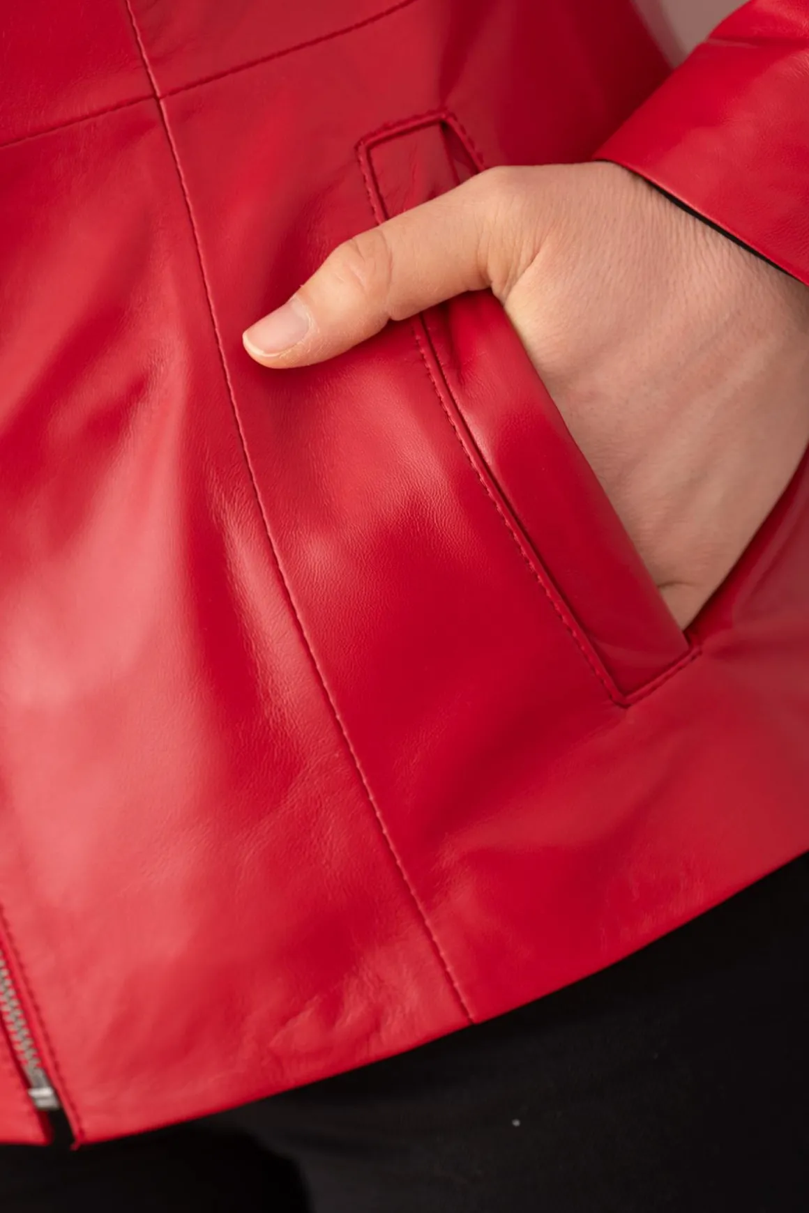 Blouson Femme Cityzen Irina Agneau Perle Rouge