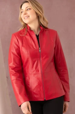 Blouson Femme Cityzen Irina Agneau Perle Rouge