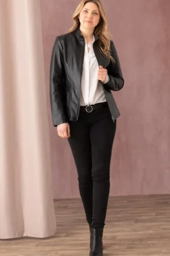Blouson Femme Cityzen Irina Agneau Perle Noir