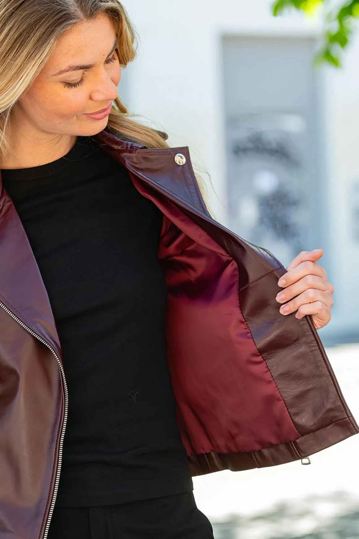 Blouson Femme Cityzen New Iconique Agneau Perle Bordeaux