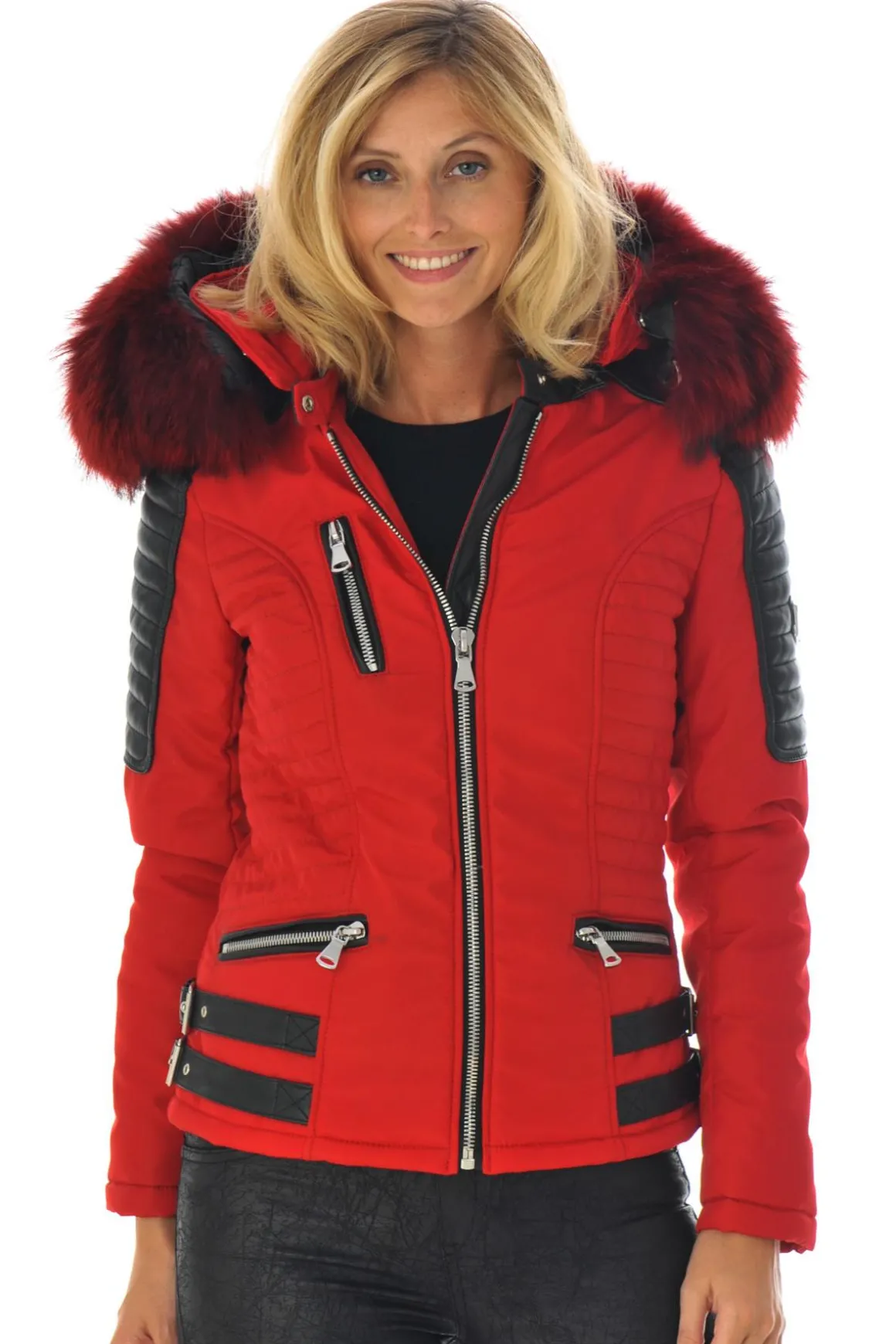Blouson Femme Horspist Nounou Rouge Col Rouge Zz