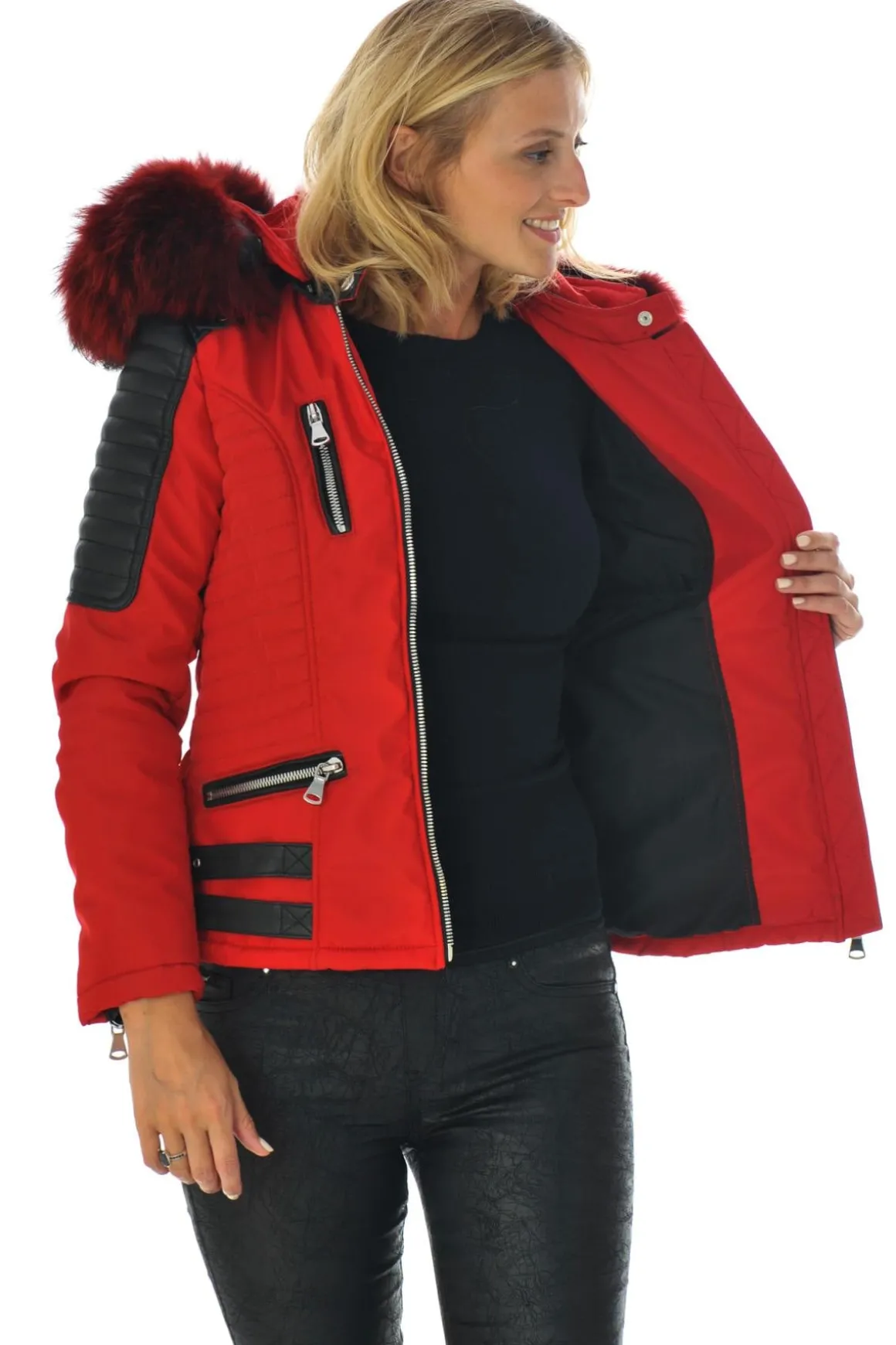 Blouson Femme Horspist Nounou Rouge Col Rouge Zz