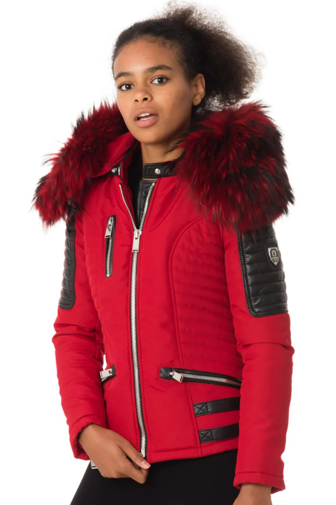 Blouson Femme Horspist Nounou Rouge Col Rouge