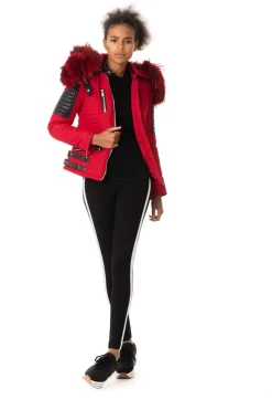 Blouson Femme Horspist Nounou Rouge Col Rouge