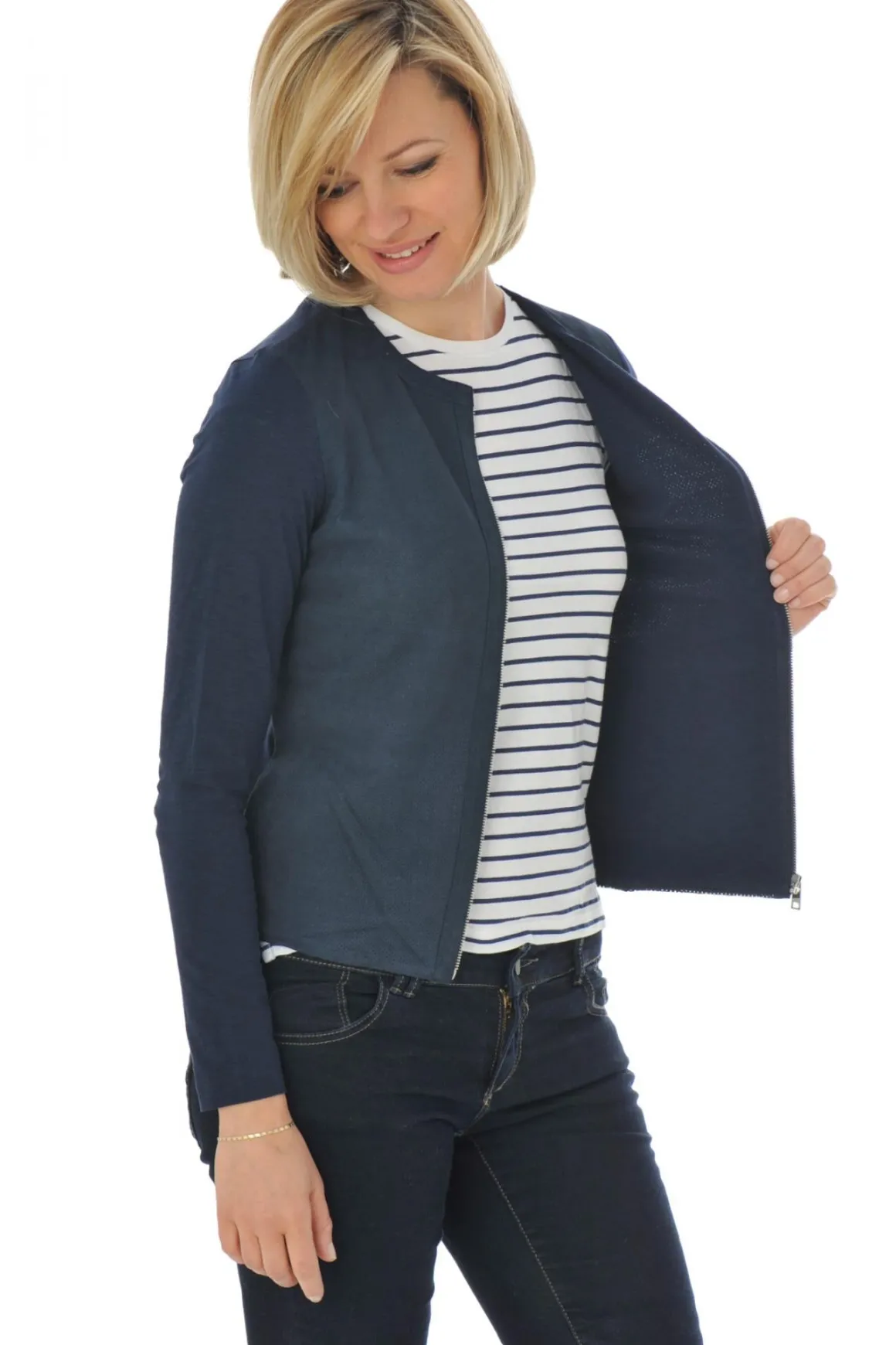Blouson Femme Oakwood Camelia Perfo Bleu Marine 534