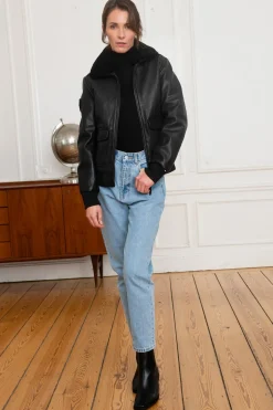 Blouson Femme Patrouille De France Todd Alpha Black Col Noir