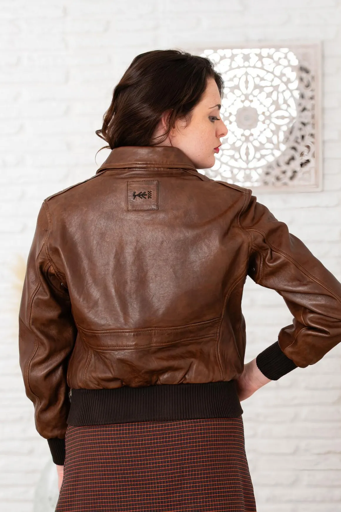 Blouson Femme Rose Garden Alicia Lamb Paolo Dark Cognac