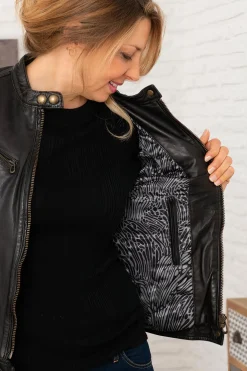 Blouson Femme Rose Garden Caputo Sheep Aosta Black