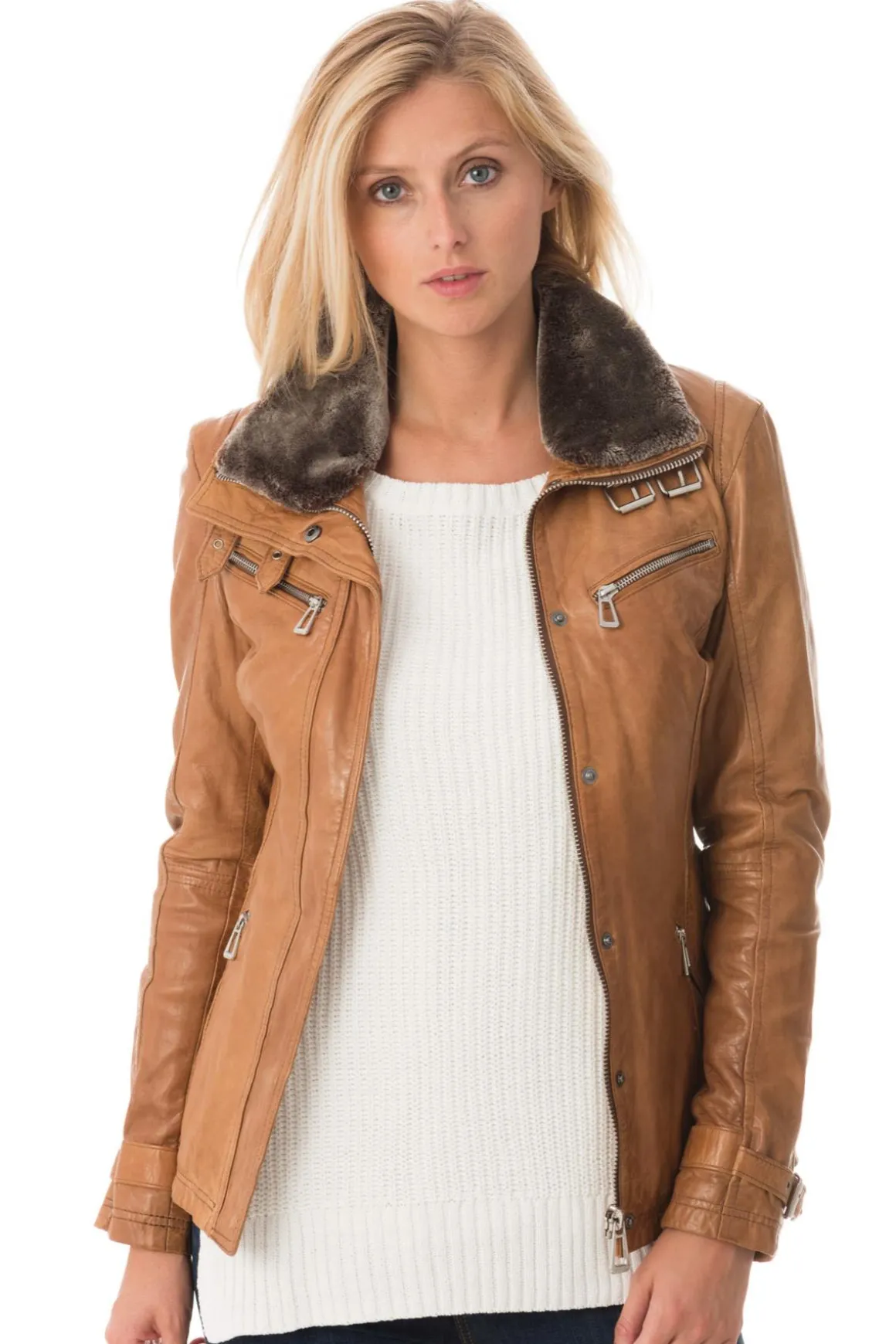 Blouson Femme Rose Garden Gemma Sheep Aosta Cognac Zz