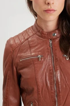Blouson Femme Rose Garden Jodyta Lamb Vita Cognac