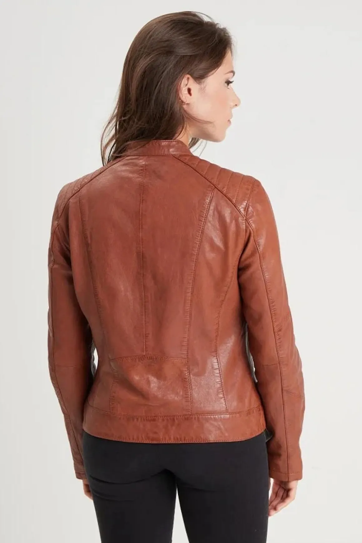 Blouson Femme Rose Garden Jodyta Lamb Vita Cognac