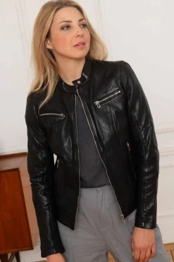 Blouson Femme Rose Garden Jolya Lamb Vita Black