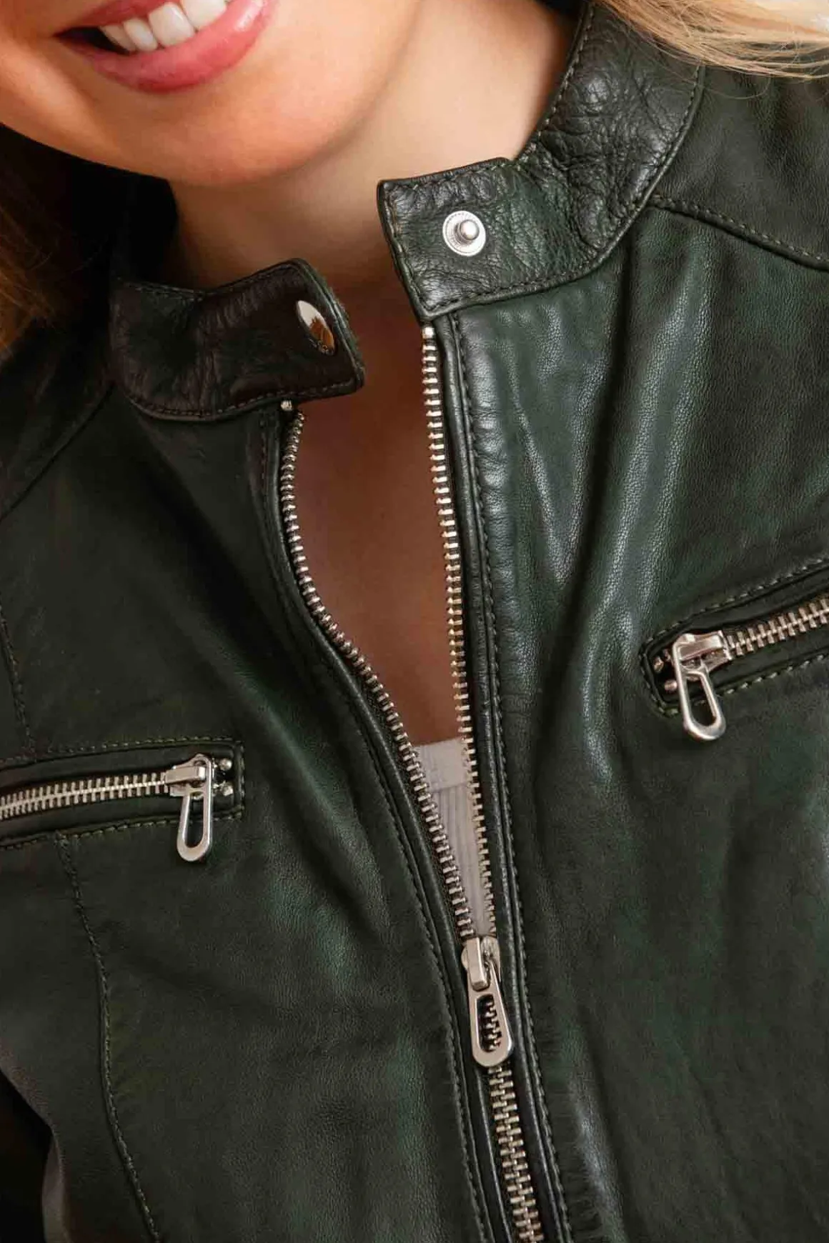 Blouson Femme Rose Garden Jolya Lamb Vita Khaki