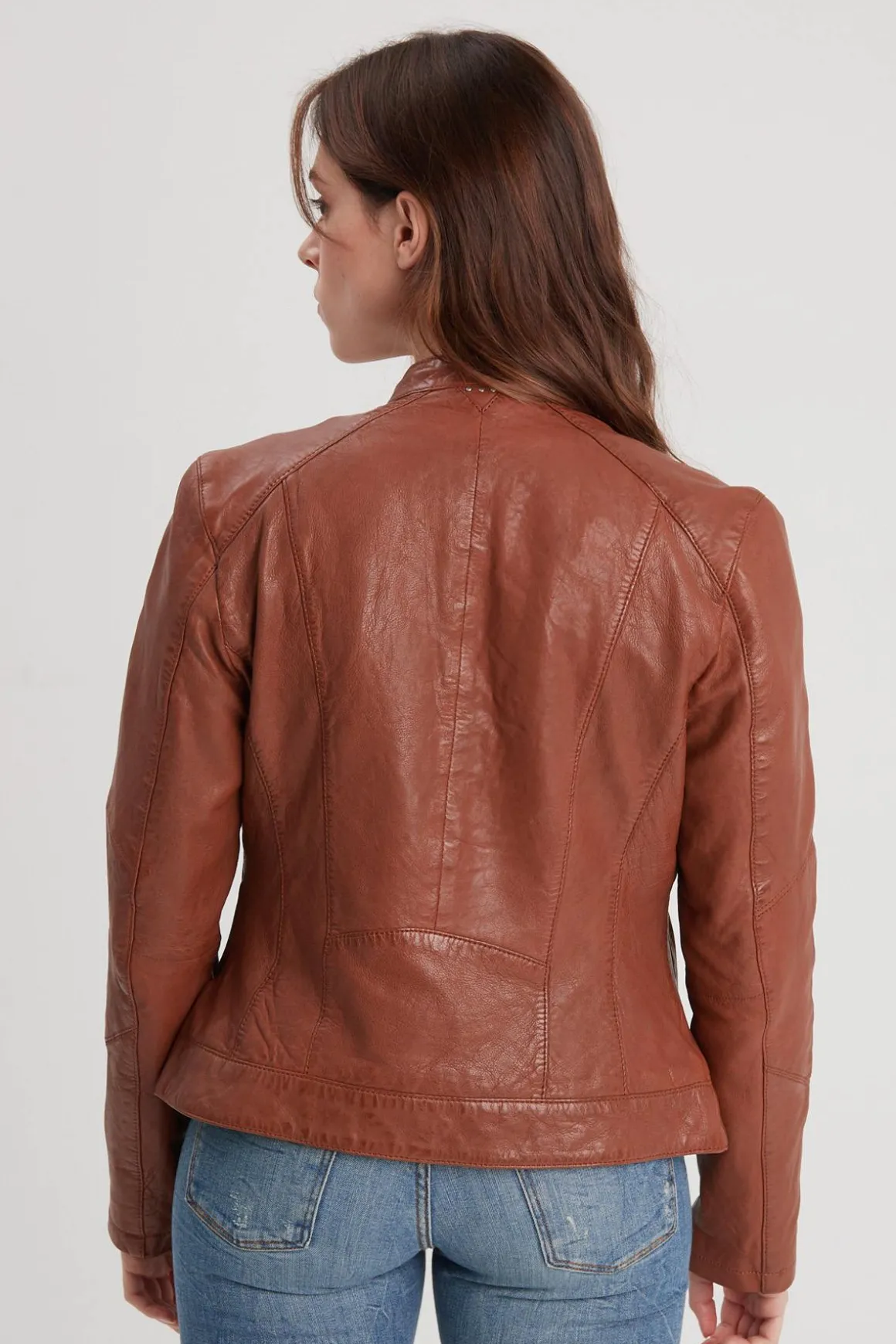 Blouson Femme Rose Garden Jolya Lamb Vita Cognac