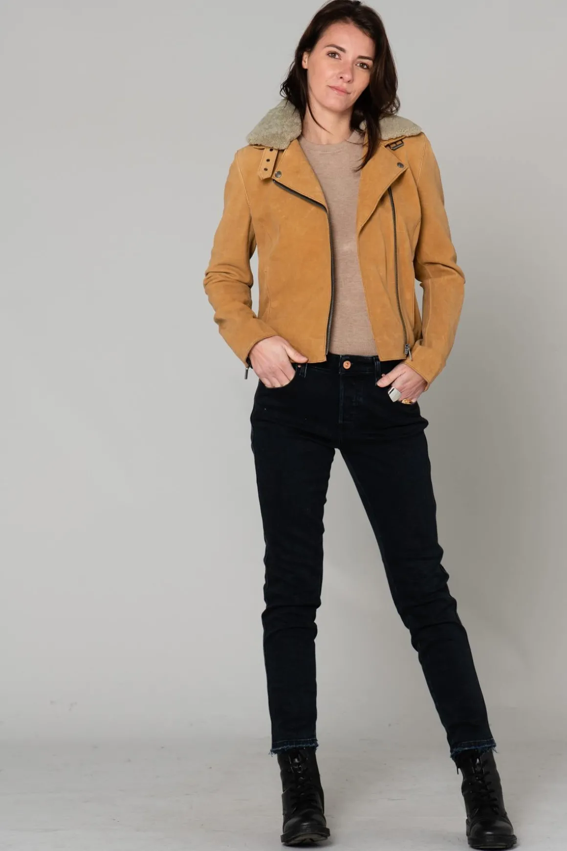 Blouson Femme Rose Garden Nuit Cow Washed Nubuck Sandle Wood Zz