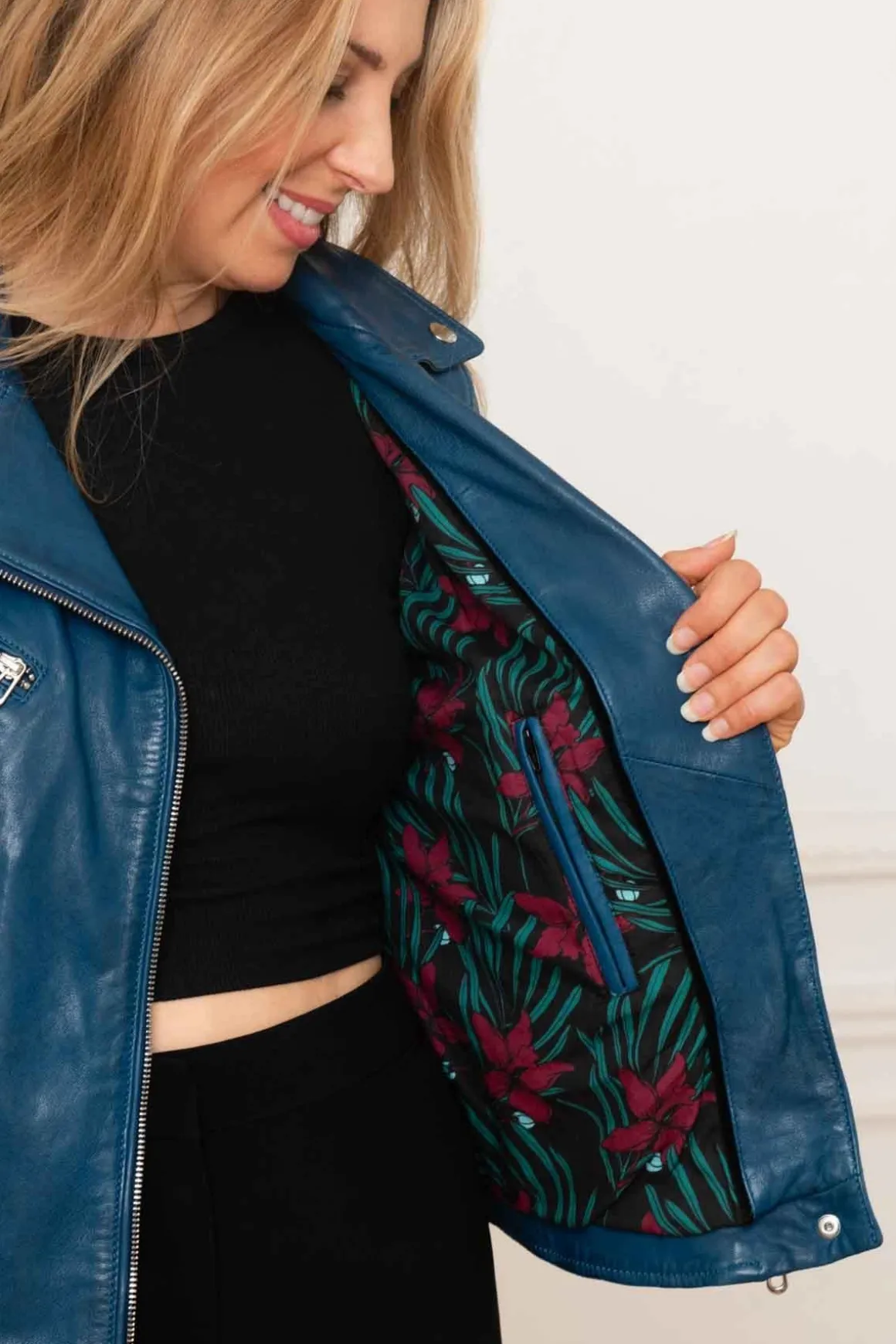 Blouson Femme Rose Garden Olympe Lamb Vita Blue Water
