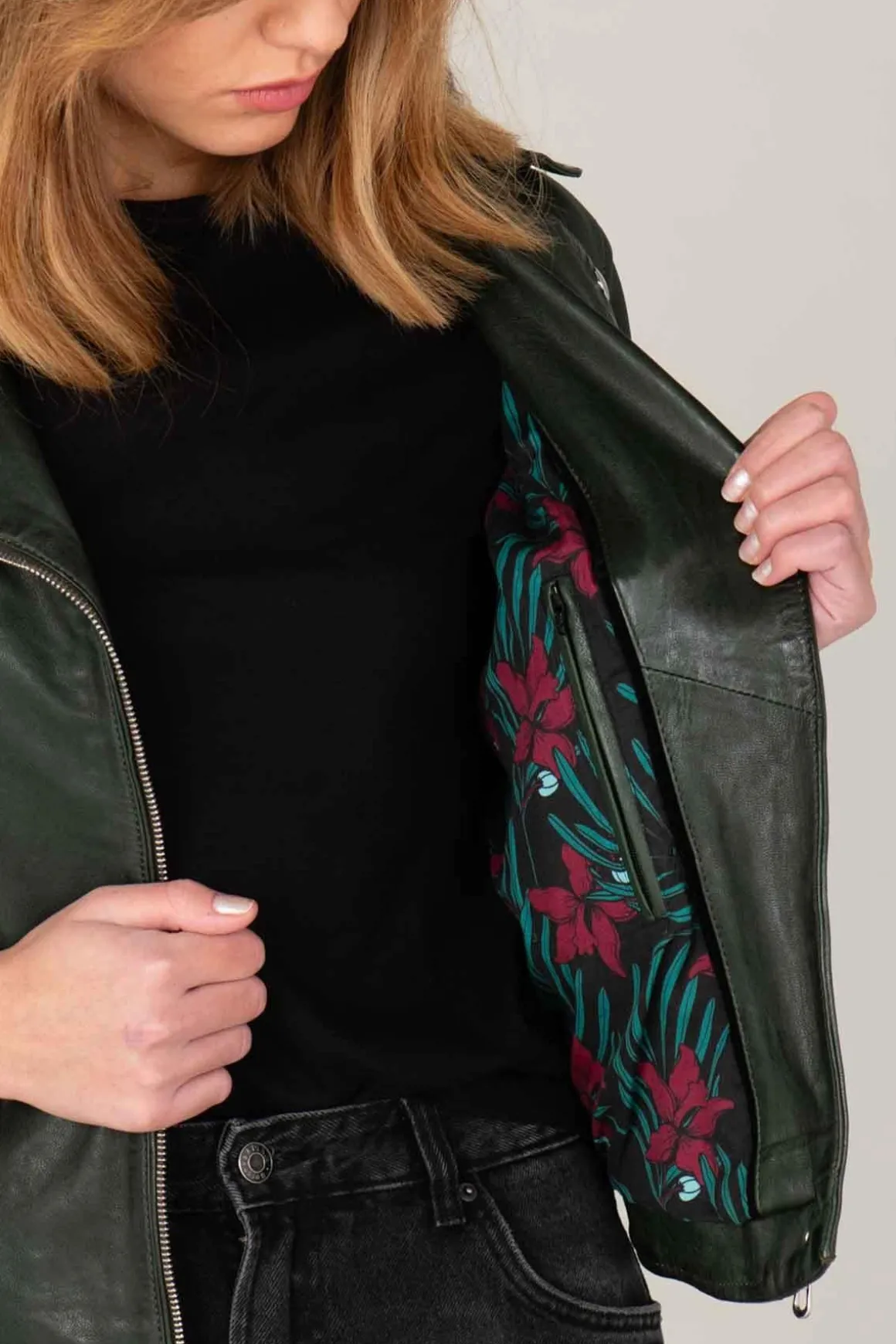 Blouson Femme Rose Garden Olympe Lamb Vita Khaki
