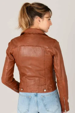Blouson Femme Rose Garden Olympe Lamb Vita Cognac
