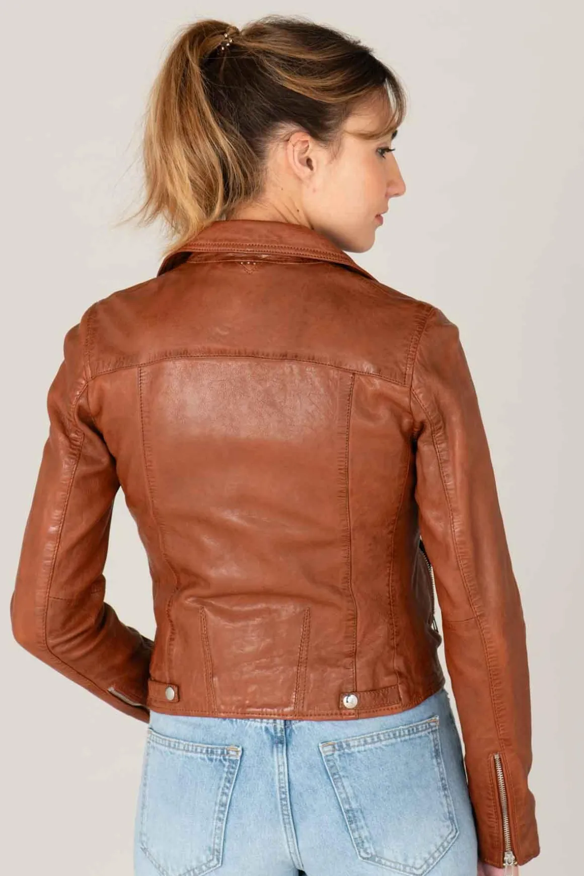 Blouson Femme Rose Garden Olympe Lamb Vita Cognac