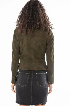 Blouson Femme Rose Garden Vela Goat Suede Khaki