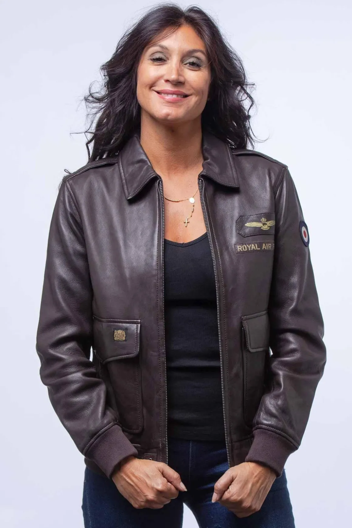 Blouson Femme Royal Air Force Molly2 Dark Brown