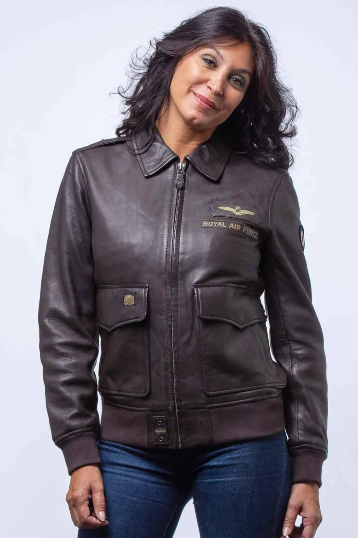 Blouson Femme Royal Air Force Molly2 Dark Brown
