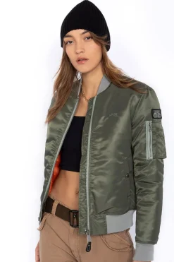 Blouson Femme Schott Airforcewrs Sage Kaki