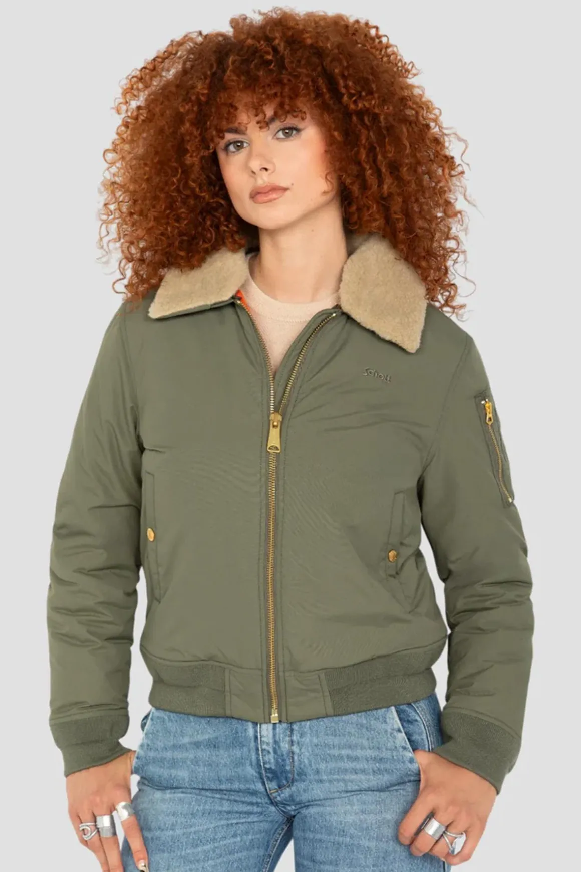Blouson Femme Schott Airkraft2W Sage Beige